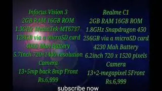 Realme c1 vs Infocus vision 3 camera 📷 camprison