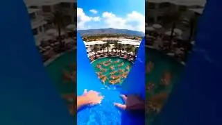 Water Slide into Pool Full Of Tiger #shorts #funny #pov