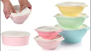 Tupperware Heritage Collection Food Storage Dishwasher Safe & BPA Free - (5 Bowls + 5 Lids)