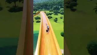 Orange Waterslide Insanity- Planet Coaster 2 Waterslide POV #waterslide #waterpark #shorts