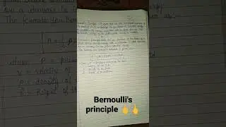 bernoulli's principle class 11 physics ,in 15 sec😊😊