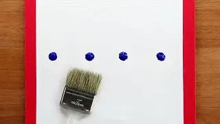 3 Blue Trees / Simple Abstract Landscape Painting / Easy for Beginners / Satisfying / 373