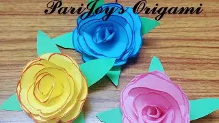 How to make Origami rose flower craft |PariJoy's Origami#diy #origami #easycrafts