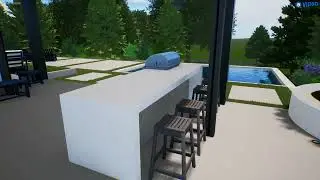 Modern Pool with Concrete and Turf Leavouts
