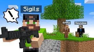 I added GUNS to Minecraft Sky Block