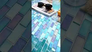 HOMEE Iridescent Mosaic Tiles | Sparkle Under Sunlight | Factory Direct #mosaictile #pooltile #HOMEE