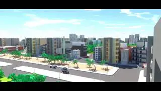 Low poly city animation