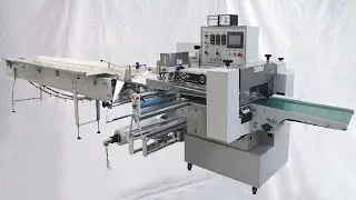 Double faced Adhesion Band horizontal packing machine tapes packer flow wrapper آلة التغليف تدفق