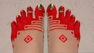 Simple Mahawar Aaltadesign chathpuja Karwachuth special mahawar simpleeasy Leg mehndi designs #song 