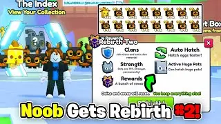 Noob Gets OP PETS & REBIRTH 2 In Roblox Pet Simulator 99!