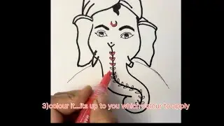 Tutorial of simple drawing ✍️of ganpati ji…