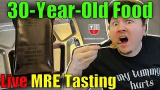 Vintage MRE Review 🔴LIVE Military Ration Taste Test 🫡 Corned Beef Brown Bag US Meal Ready To Eat