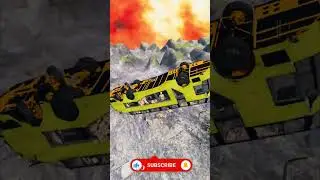 🌋🫡🚌Double Decker Bus vs Belaz and Deep Lava Pits #shorts #beamngdrive #beamngmods #LongestBusCrash