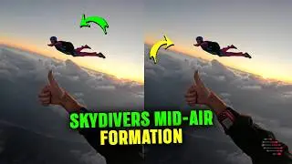 Skydivers Perform Synchronized Acrobatics During Sunset Freefall