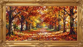 Vibrant Autumn Forest | 4K Impressionist Painting | Luxury Gold Frame TV Art