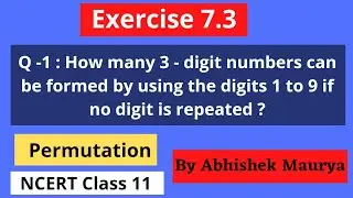 #Permutation #Exercise 7.3 question no. 1 #class 11 #ncert
