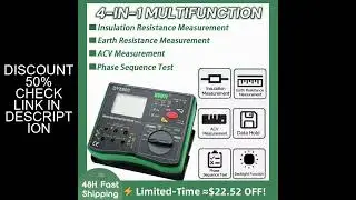 4-in-1Digital Multi-Function Tester Insulation+Earth Resistance Tester AC Voltage Phase Sequence Tes