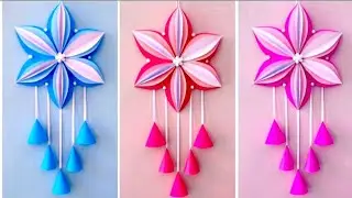 Diy Wall Decor / school craft / White paper flower Wall Hanging / A4 sheet craft