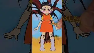 [Download Free Drawing Templates] [Squid game] Making a Younghee's Paper doll Part.2