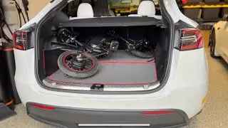 Tesla Model Y Trunk Space for DYU Mini Folding Electric Bike | Ebike