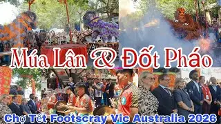 Lion Dance and Fireworks at the Footscray Lunar New Year Festival 2026.