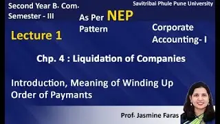 Liquidation of Companies| S.Y.B.Com Sem 3 | NEP| SPPU | Lecture 1