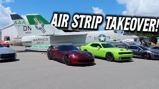 We TOOK OVER the Air Strip with our LOUD Cars! (Jets Everywhere)