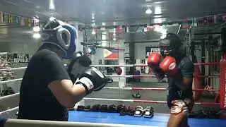 Boxing sparring with a former URCC champion.