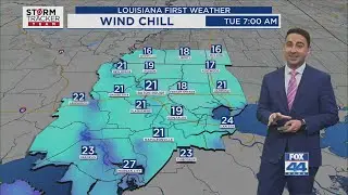 Monday evening forecast: Frigid wind chills tomorrow morning
