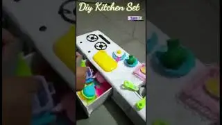 Cardboard Kitchen Set #shorts #ytshort #diy #youtubeshorts #kitchensetforkids #khabeylame