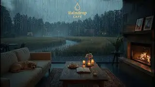 Rain And Fireplace Sounds With A Sleeping Dog &ndash; Peaceful Countryside For Deep Sleep
