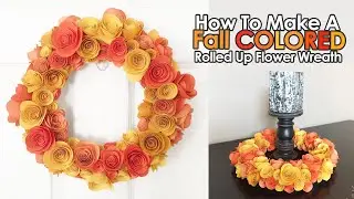 DIY Rolled Up Paper Flower Wreath | How To Make a Wreath with Rolled Paper Flowers