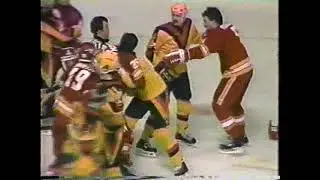 Calgary vs. Vancouver bench clearing fight 1982-83