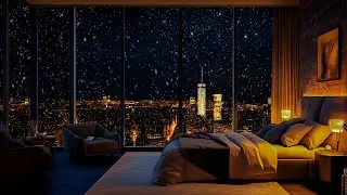 Luxury Skyline Relaxation 🌆 Cozy Penthouse, Piano Jazz & Warm Ambience 🔥
