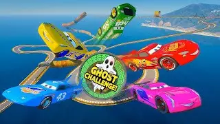 Cars Ghost Race Challenge Lightning McQueen, Cruz Ramirez, Jackson Storm, Chick Hicks and The King