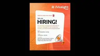 🔥🔥 Walk-in Interview | Sept 28th | Karanj | Mandvi | Dist #SURAT | Arkalight Solar | Production/QC