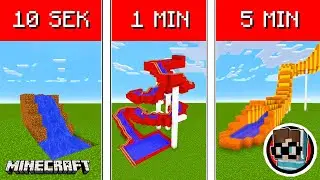 OP WASSERRUTSCHE BAUEN IN 10 SEKUNDEN, 1 MINUTEN UND 5 MINUTEN in Minecraft! [Deutsch/HD]