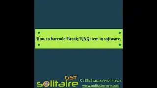 How to barcode Break RNG item in solitaire software