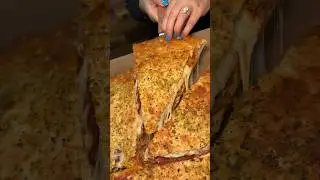 The STUFFED MEAT-LOVERS PIZZA from Knapp St Pizza in Sheepshead Bay, Brooklyn NYC! 🍕🔥#DEVOURPOWER