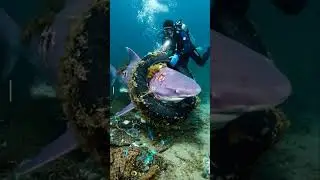 Heroic-Diver-Rescues-Shark-From-Debris #ocean #heroic #short