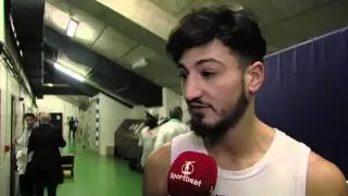 Yassine Achabar snoeihard voor aanvang van wedstrijd Gooik vs FT Antwerpen