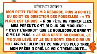 Mon frère m'a envoyé m'asseoir près des poubelles — je suis parti, puis est venu le rebondissement.