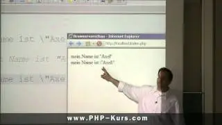 Lösung zu Unterschied der unterschiedlichen Anführungszeichen - http://www.PHP-Kurs.com