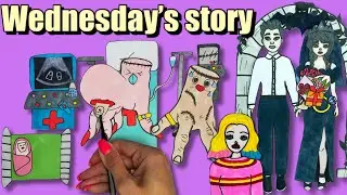 WEDNESDAY'S Story / Pregnancy Process Hand / Wedding Wednesday Bride / Paper Cartoons DIY