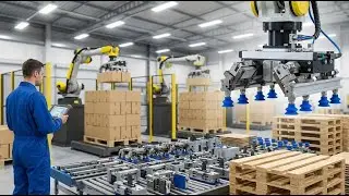 Inside a Palletizing Robot Facility | Complete Robotics & Automation Process