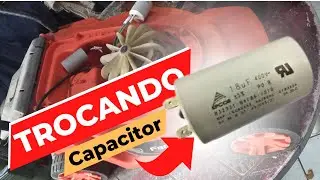 Trocando  capacitor da máquina de cortar grama