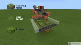 Flowering Azalea, Moss carpet, Azalea Farm: Minecraft Bedrock 1.17 Caves and cliffs Update