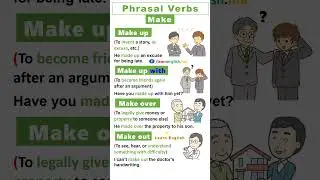 Phrasal verbs | English grammar | Phrasal verbs pictures | Examples of phrasal verbs #make