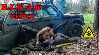 Biwak ÜBERLEBEN mit FAHRZEUG I Im WINTER OUTDOOR schlafen I Mit oder ohne BEKLEIDUNG im SCHLAFSACK