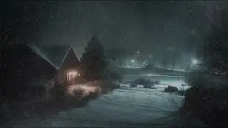 12 Hours of Peaceful Winter Night Ambience | Snowfall, Wind & Soft Lights